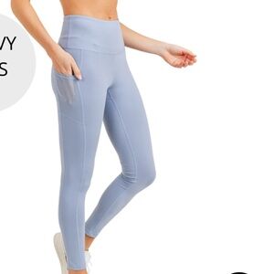 Mono B Sky Blue‎ Mesh Pocket Leggings